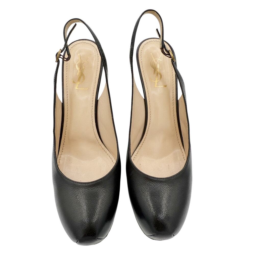 Saint Laurent YSL Tribtoo Leather Platform Pumps Black Heels Size 40 US 10 - Picture 4 of 16